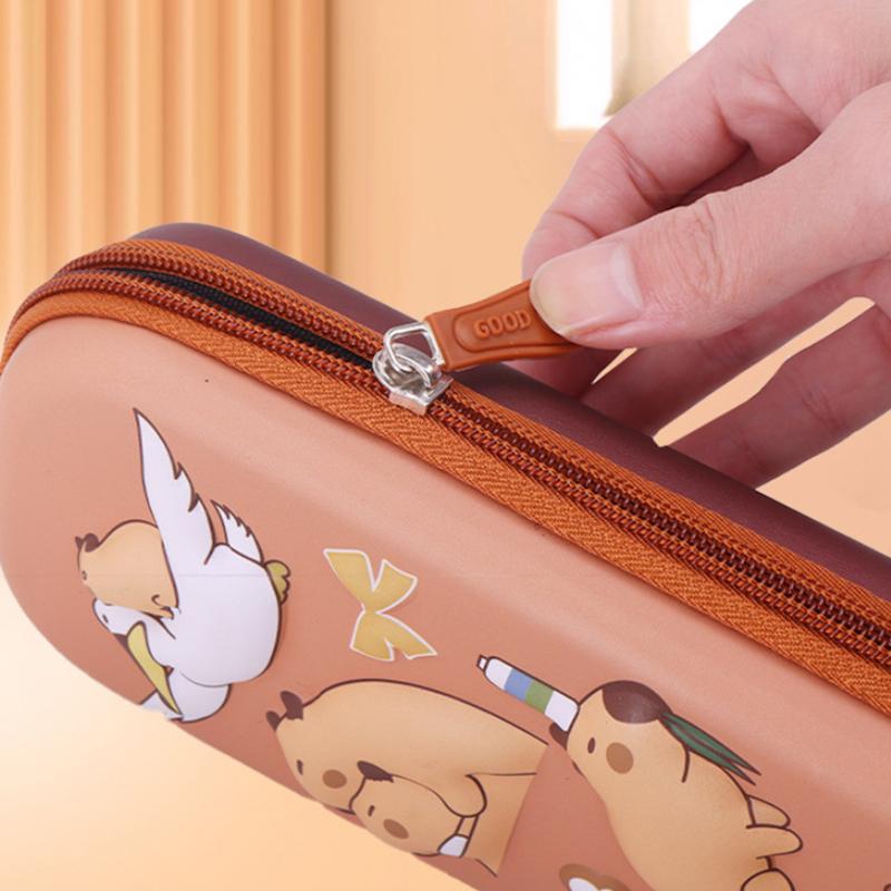 3D Capybara Pencil Case Drop Resistant Student School Supplies Large Capacity Multifunctiona Pen Pouch Stationery