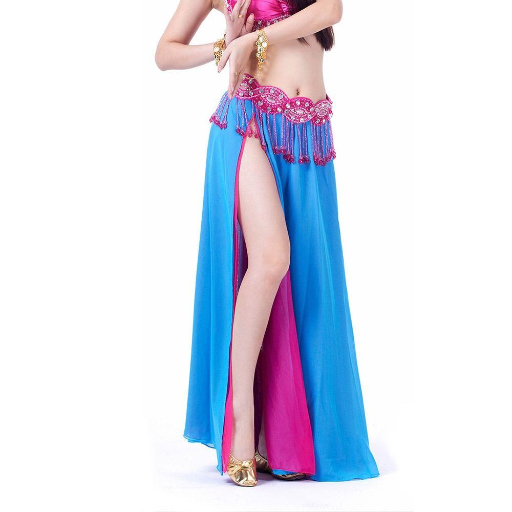 Shining Dancing Skirt Chiffon Show Costumes Fashion Belly Dance Skirt  Women