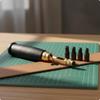 Rotary Leather Punch Replaceable Heads Belt Hole MultiInterchangeable Tip Design Natural Wood