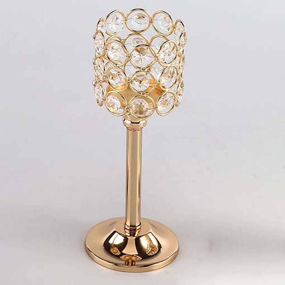 Hollow Crystal Candle Holder Romantic Craft Candelabra Wrought Iron Candlestick Home Wedding