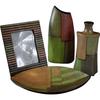 Ceramic Vase from the Tropicana Collection in Shades of Green and Orange 23x11x8 cm
