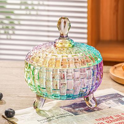 26oz Glass Dish with Lid Decorative Glass Jar Jewelry Box Wedding Buffet S Container for Snacks