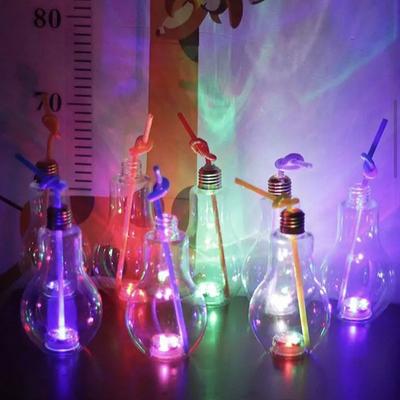 200to500ml Clear Artificial Light Bulb Shaped Bottle Can Emit Light Drink Cup