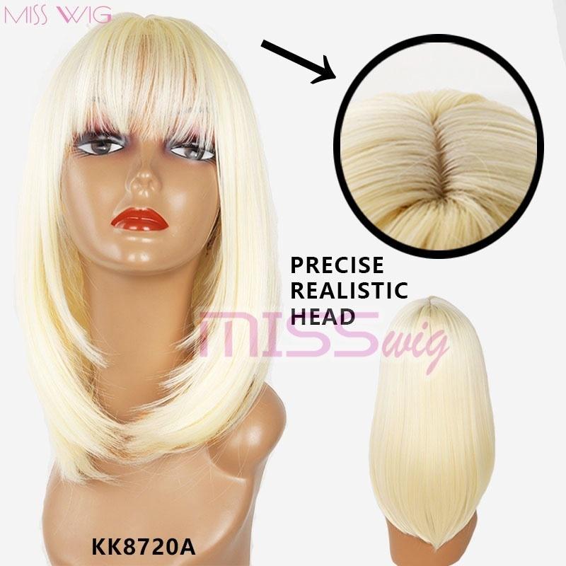 Ombre Bob Wig Medium Length Straight Wig for Fashion Women