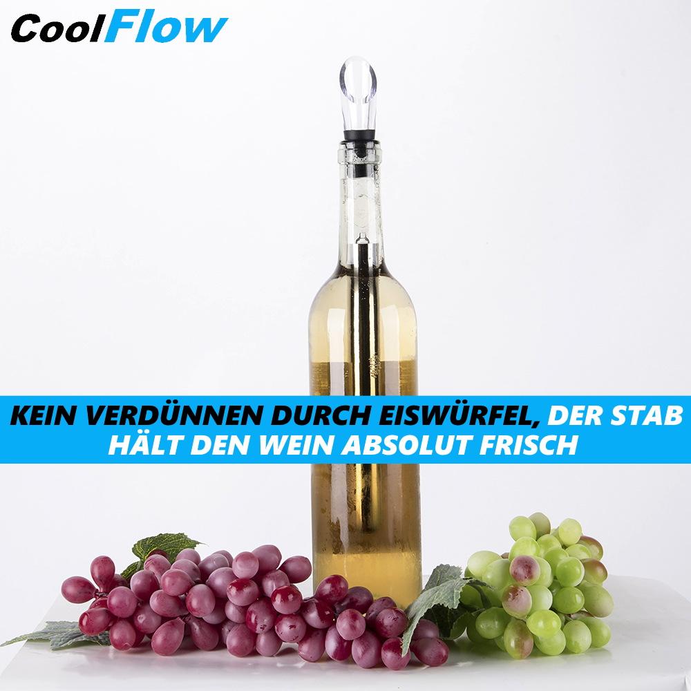 COOLFLOW Wine Chiller with Pourer Stainless Steel Decanter Bottle Cooler Wine Cooler