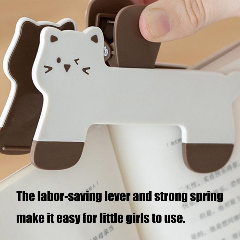 Adorable Cats Shaped Book Clip Light Weight Practical Design Book Clamp For Children Study Books Magazines Secure Grip