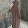 2026 European & American Hooded Cable Knit Cardigan: Autumn/Winter Women's Lazy Style Sweater