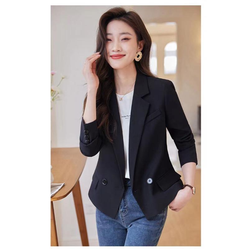 

Solid Color Small Blazer Women s Short Top Autumn New Casual Fashion Popular Suit S чорний