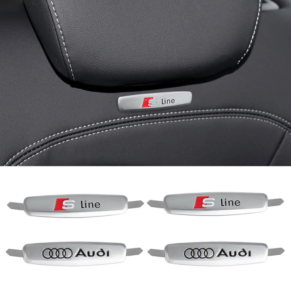 Car Chairs Seat Badge Sticker Auto Center Console Seat Emblem for 5rvdf SLINE RS Quattro A4 B8 A3 8P A6 C7 8V B6 B7 B9 Q5 TT TTRS rvdf5