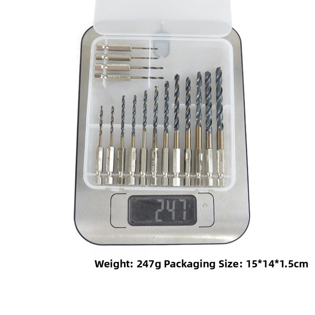 16-Piece HSS Drill Bit Set Featuring Hex Shafts for Secure Fit in Power Tools and Accurate Drilling Performance