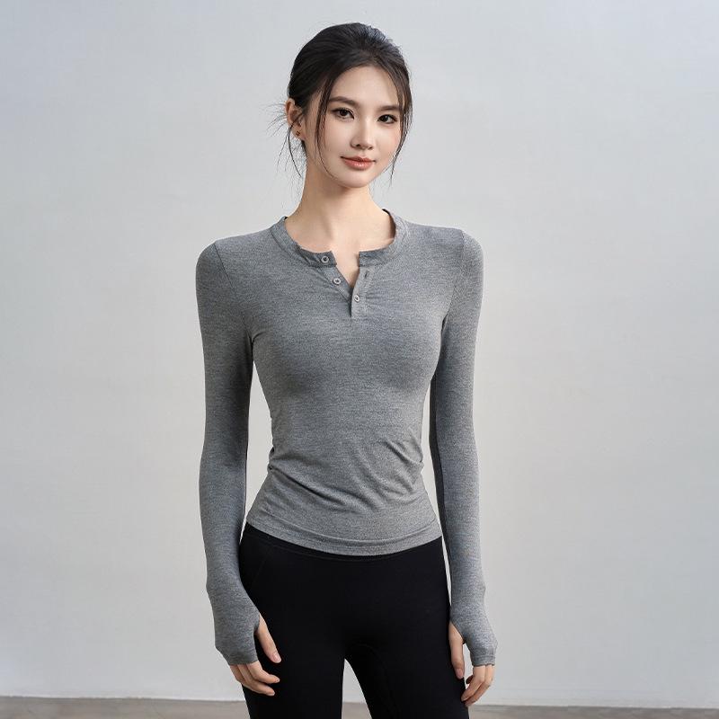 2025 Autumn Women's Slimming Quick-Dry Long Sleeve Yoga Top for Fitness and Pilates