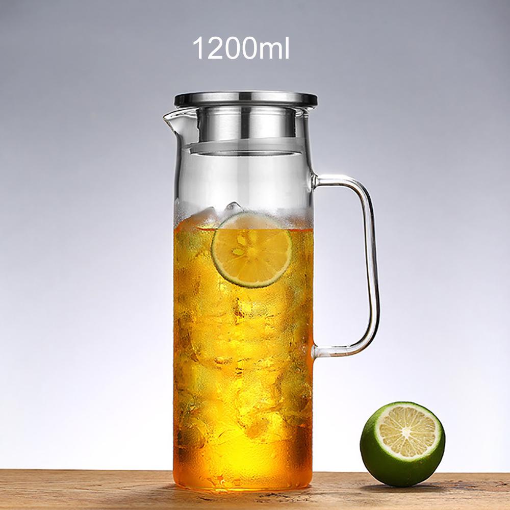 Tepelně odolná skleněná konvice pro domácnost s velkou kapacitou skleněné konvice na džus Nordic kreativní jednoduchá chladná bílá konvice na čaj