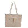 Fashionable Simple Shoulder Bag For Women In Gray Durable Canvas Material