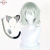 Gato Chainsmoker Yani Neko Peruca Cosplay Perucas de Cabelo Sintético Resistentes ao Calor + Touca de Peruca