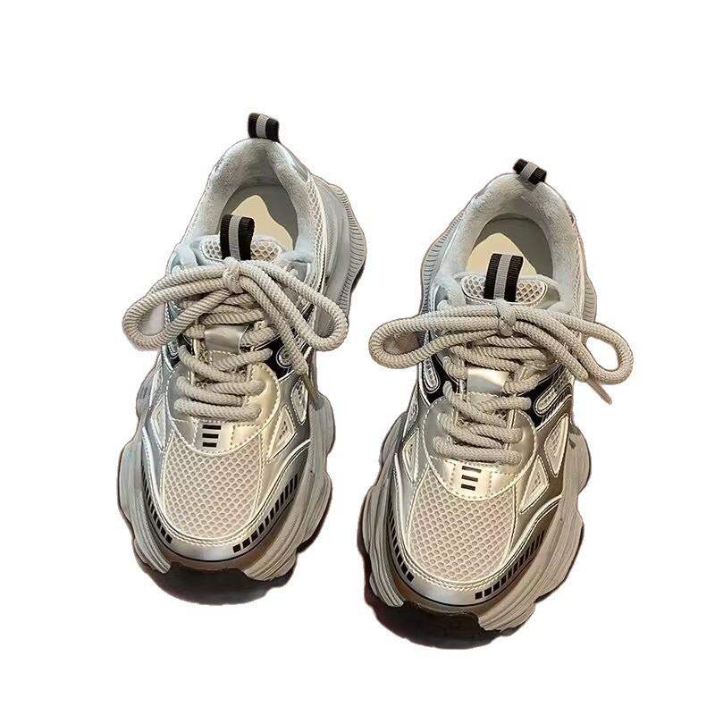 Silver high-value women's new autumn versatile platform casual velvet sports shoes women