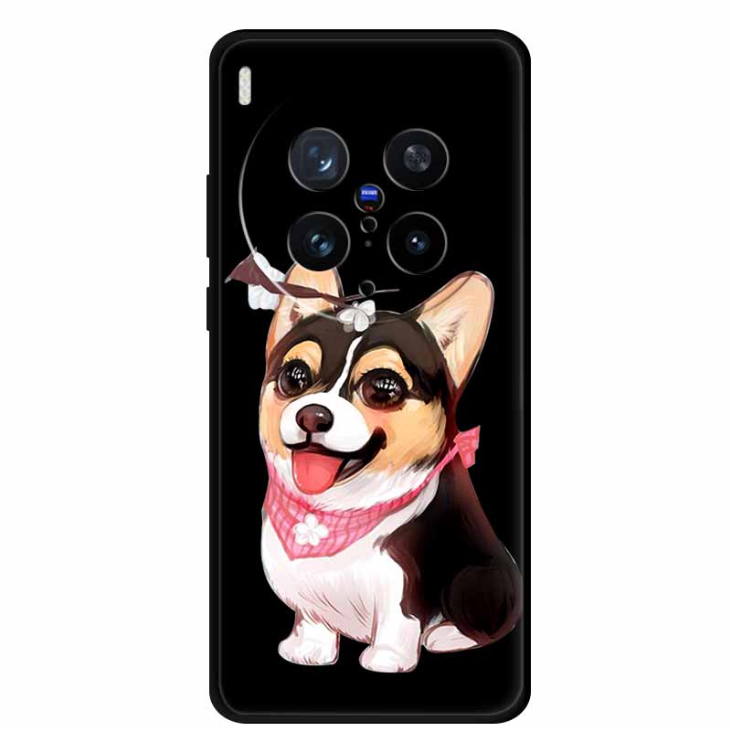 Black Silicone Case For Vivo X300 Pro 2025 Case Cartoon Cat Soft Back Cover For Vivo X300 5G Phone Case X 300 Pro Coque Funda