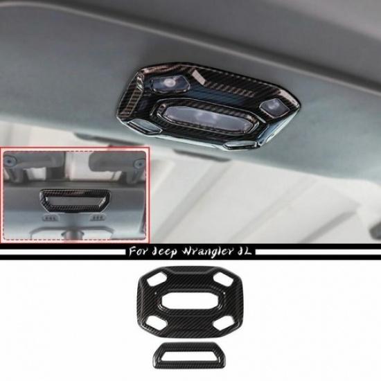 For 18- Jeep Wrangler JL Carbon Interior Roof Reading Lamp Light Cover Trim