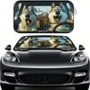 1Pcs Humorous Husky Car Windshield Sunshade UV Rays Heat Blocker Keeps Vehicle Cool Unique Design Fit Sedans SUVs Trucks RVs