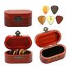Tragbarer Gitarrenplektrum-Box-Halter mit 5 Gitarrenplektren Holz Gitarrenplektrum-Aufbewahrungsbox Leichtgewichtige Gitarrenplektren-Koffer
