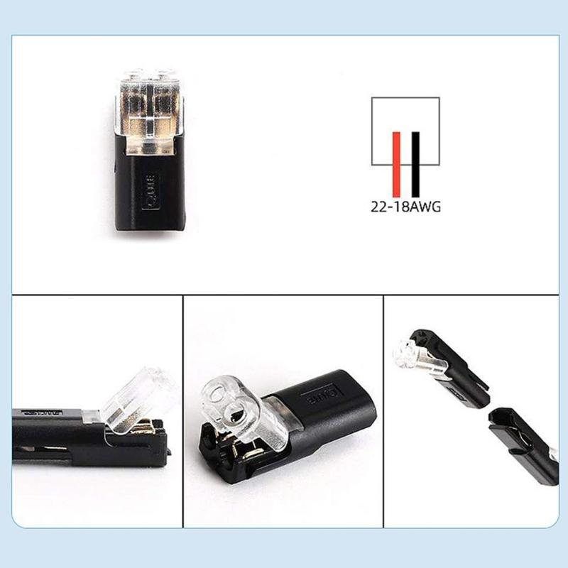 10Pcs 2 Pin 2 Way Wire Terminals No Wire Stripping Required Quick Wire Connectors Led Light Strips Connectors Enduring