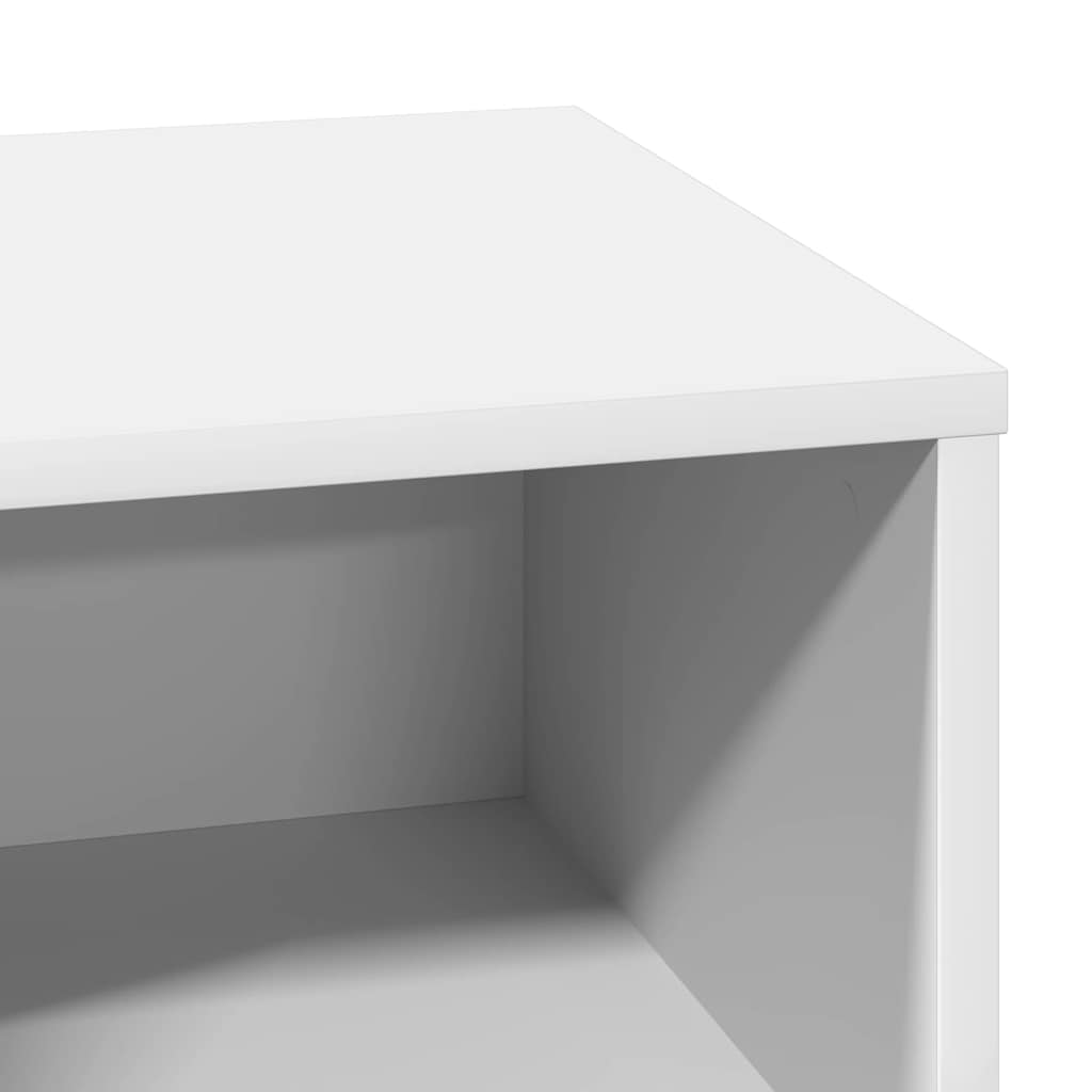 White Nightstand with Drawers 50 X 34.5 X 50 Cm Engineered Wood