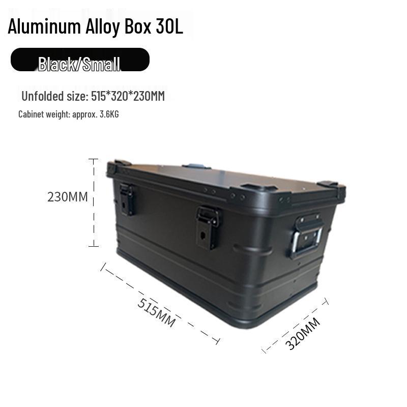 Black Aluminum Camping & Storage Box for Home, Outdoor, & Car Trunk