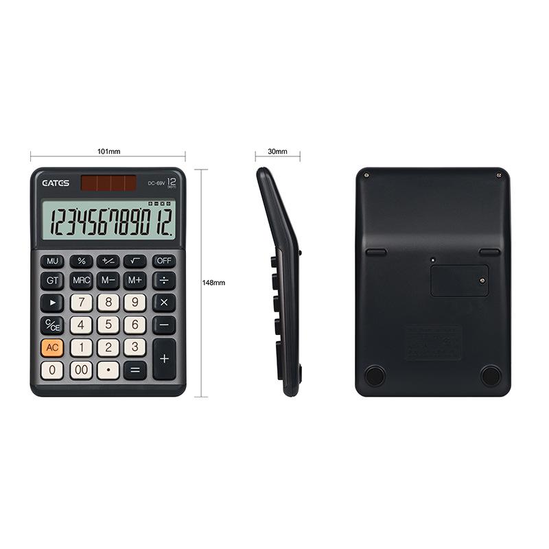 Compact Dual-Power Silent Calculator for Students with 12-Digit HD Display