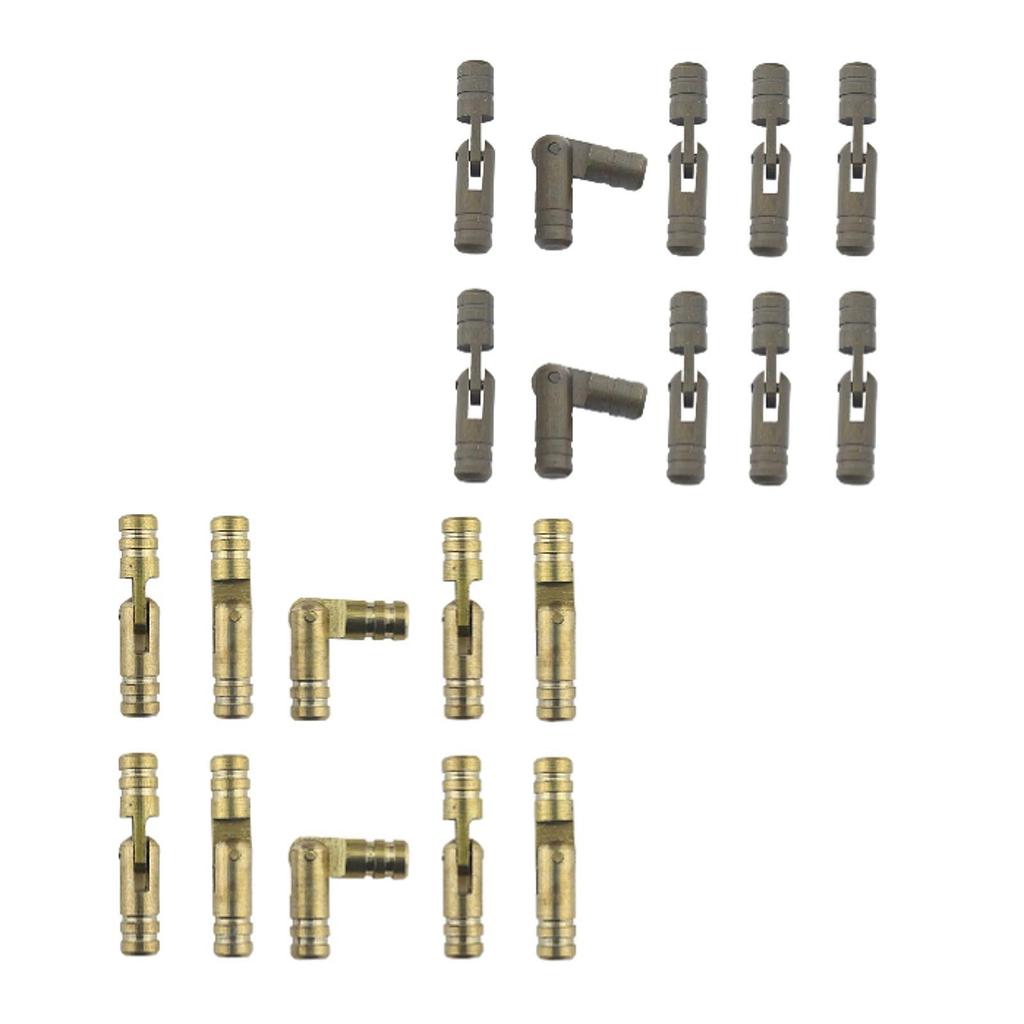 10 Pieces Invisible Brass Barrel Hinges Compact Versatile Brass Furniture Hinges for Jewelry Boxes Music Boxes Gift Box Hardware