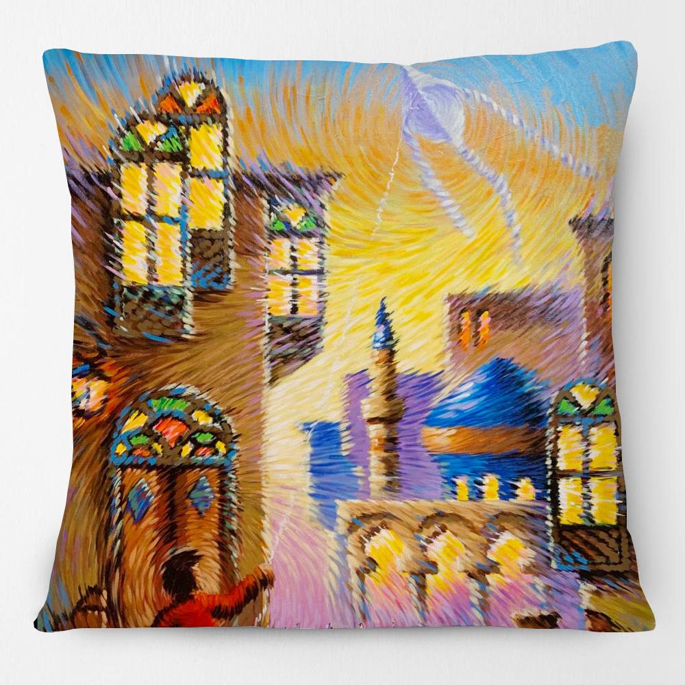 Middle East Arabic Muslim Islam Arabian Woman Portrait Poster Paintings Cushion Cover Decorative Pillows For Sofa