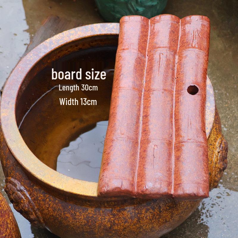 Retro Handmade Ceramic Waterfall Pot: Ancient Fish Farming Water Feature for Courtyard Landscapes