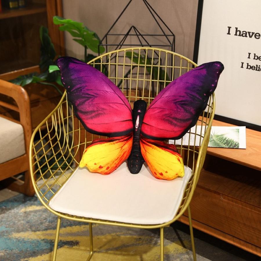 Non-Toxic Colorful 3D Butterfly Pillow Decorative Animal Throw Pillows Print Accent Pillow Stuffed Cushion Bed Bedroom Couch Room Decor
