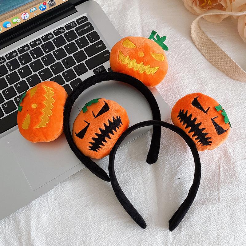 16PCS Halloween Spooky Pumpkin Hair Bands Quirky Cute Wash Face Headband Women 2025 Halloween Party Hairpin Decoration Headpiece