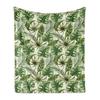 Manta de Sofá Folha Verde de Planta Tropical Exótica com Folhas Tropicais Fresca Selva Botânica Manta Macia de Flanela para Sofá Cama