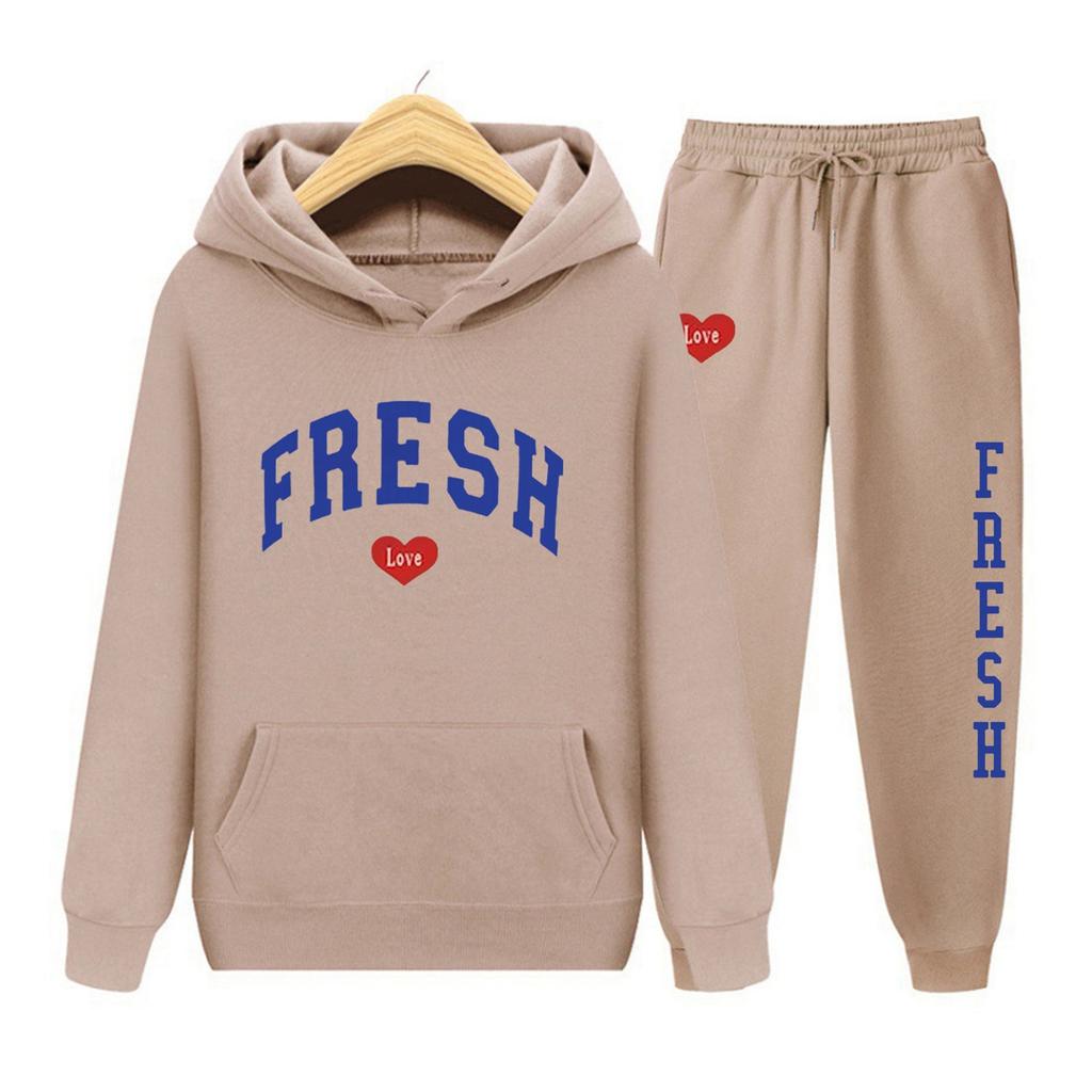 Americká retro minimalistická písmenová módní tištěná sportovní mikina s kapucí podzimní a zimní fleecová izolační mikina bunda ležérní set