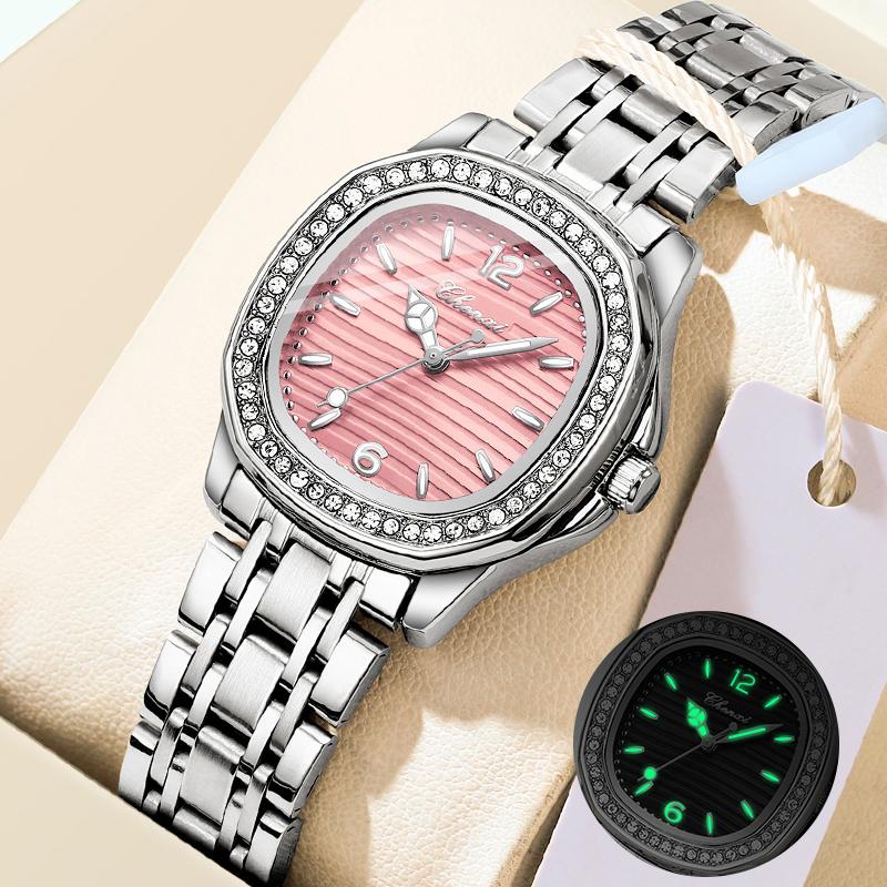

Fashion Elegant Watch for Woman Waterproof Square Stainless Steel Ladies Watch Quartz Wristwatches Female Reloj рожевий