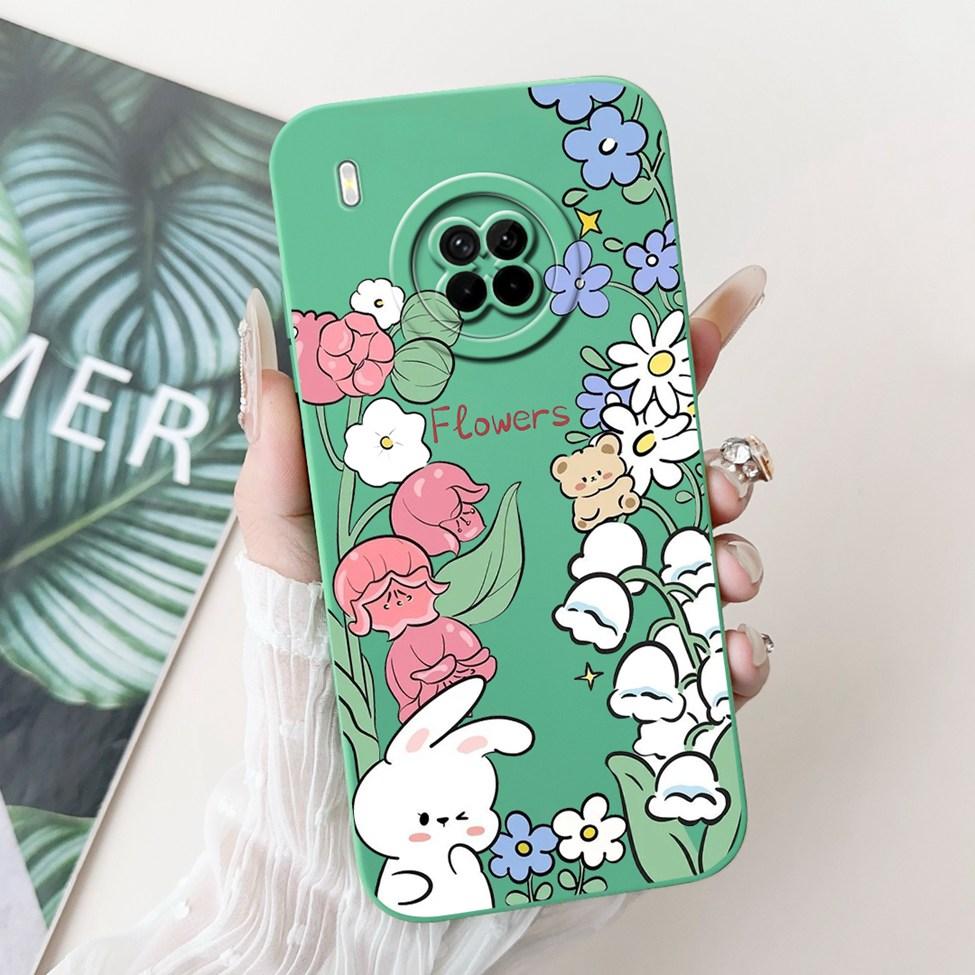 For Huawei Y9a Case Fashion Cute Cartoon Luxury Flowers Silicone Back Cover For Huawei Y9a Phone Case Shockproof Bumper FRL-L22