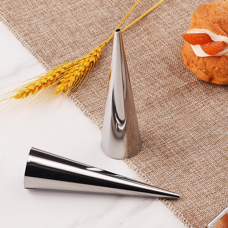 10Pcs Baking Cones Stainless Steel Spiral Croissant Tubes Cream Horn Bread Pastry Cake Mold Cookie Dessert Kitchen Baking Tool