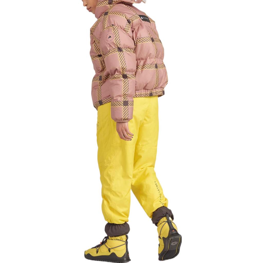 Adidas Logo Print Patchwork Pattern Stand Collar Zip Long Sleeve Cotton Jacket Women Jackets Pink HI6091