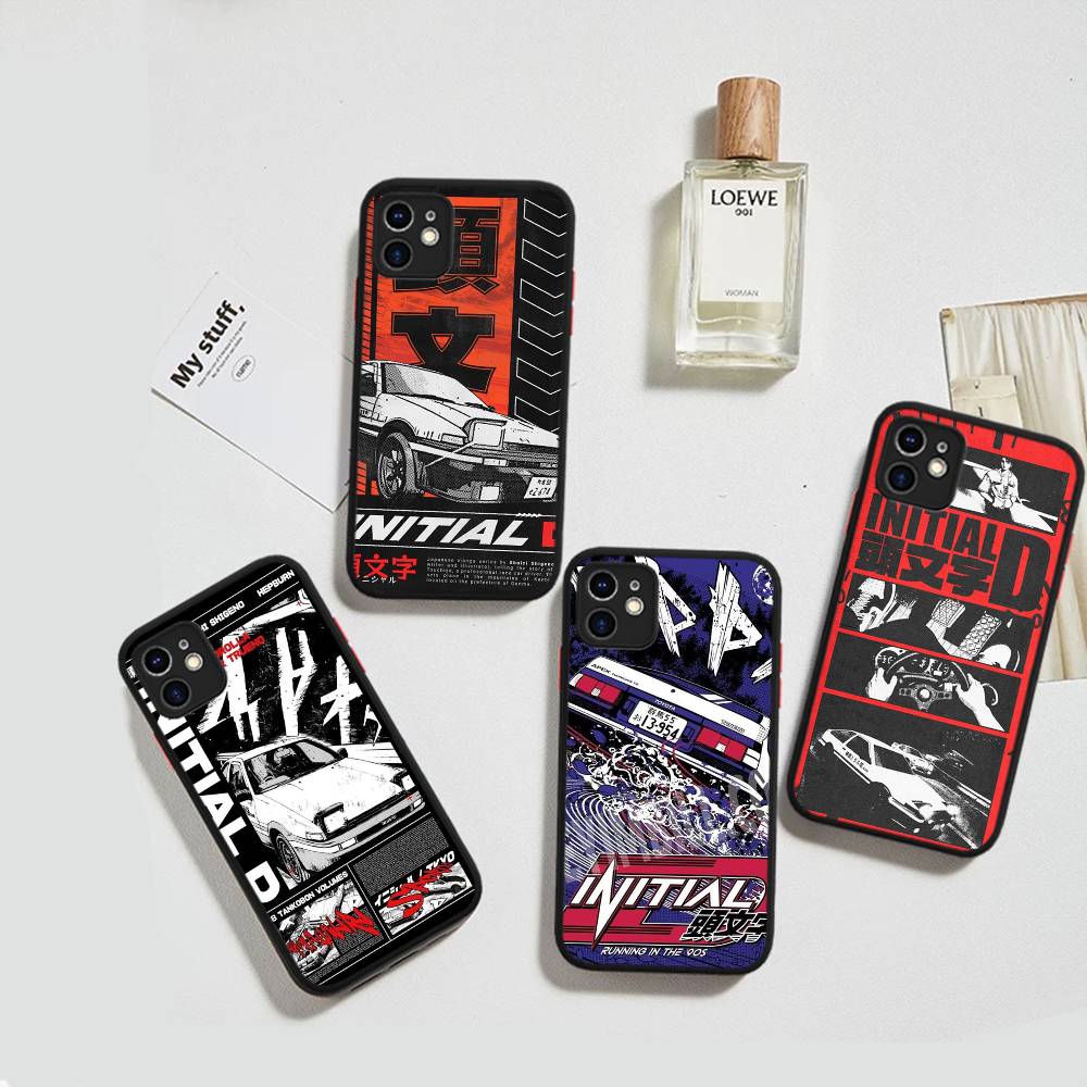 Racing Anime Initial D Phone Cases For IPhone 16 15 14 Plus 13 12 11 Pro Max Matte Oft Bumper Phone Cover