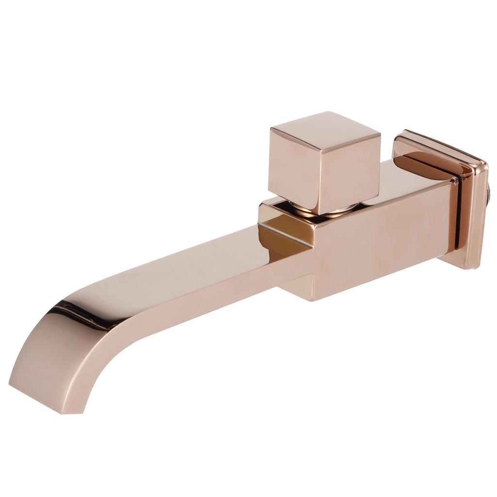 G1/2 Wall in Faucet Single Cold Waterfall Sink Basin Water Tap Bathroom Accessory( Gold )