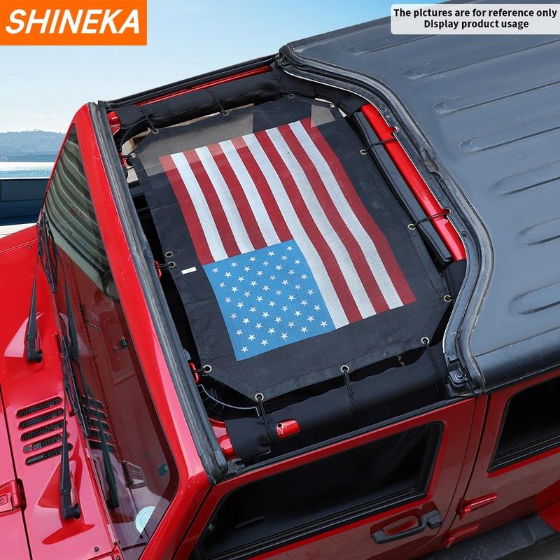SHINEKA Car Roof Top UV Proof Sunshade Mesh Heat Shield Protection Net for Jeep Wrangler JK 2007-2017 Exterior Accessories
