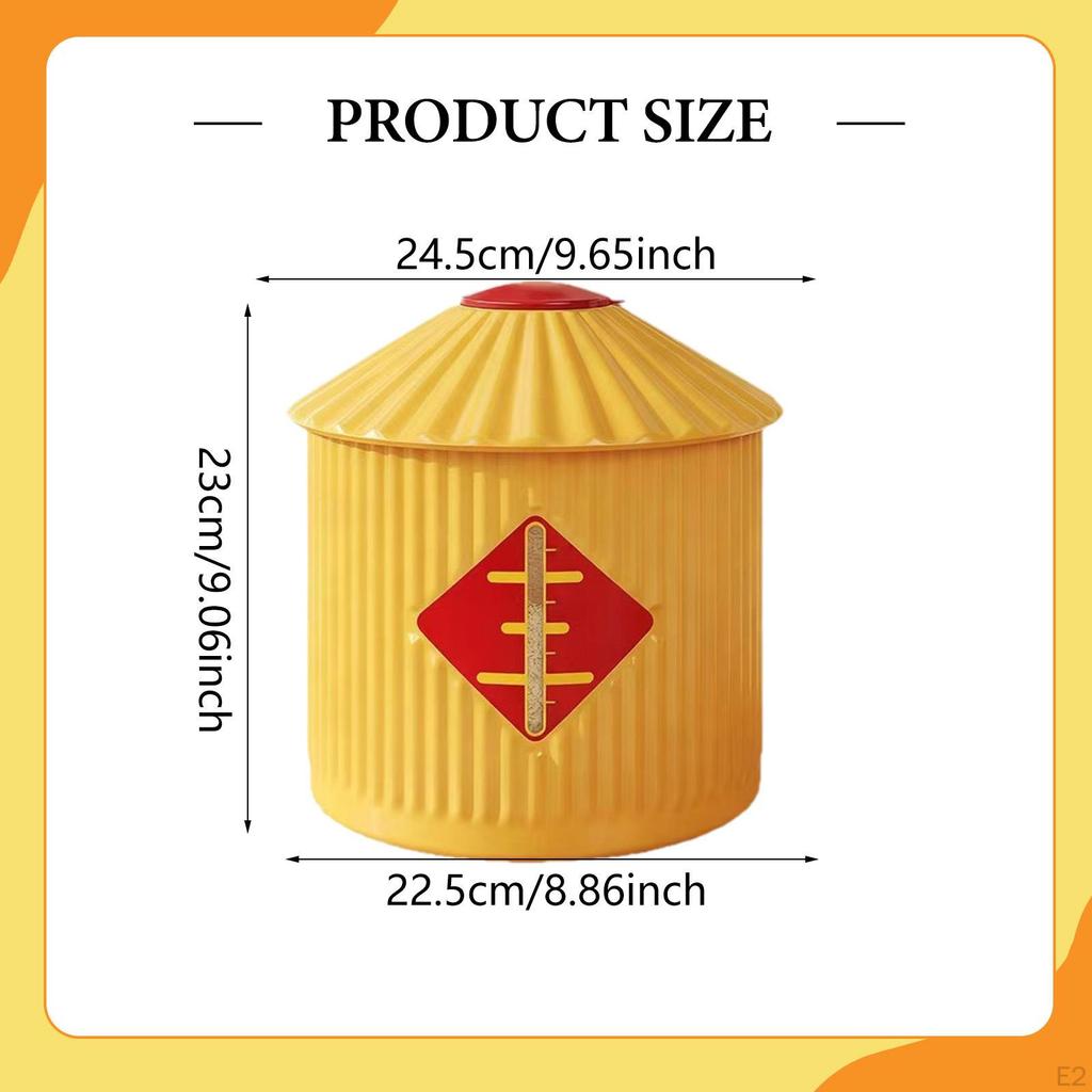 Food Container Rice Storage Bin Lightweight Airtight Grain Bucket for Flour Beans