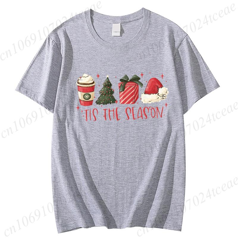 Tis The Season TShirt for Women Christmas Tis The Season Print TShirts Short Sleeve Women Fashion Casual Outdoor Shirts Tops S