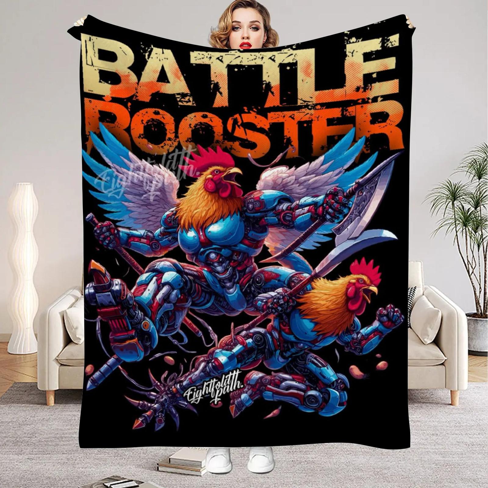 Game Rooster Fighter Flannel Blankets Soft Warm Throw Blanket Kids Living Room Couch Sofa Bed Fluffy Bedspread Birthday Gifts 75cmx90cm