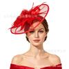 Vintage Bridal Mesh Headdress Feather Head Flower Headdress Top Hat Wedding Dress with Racing Party Headdress