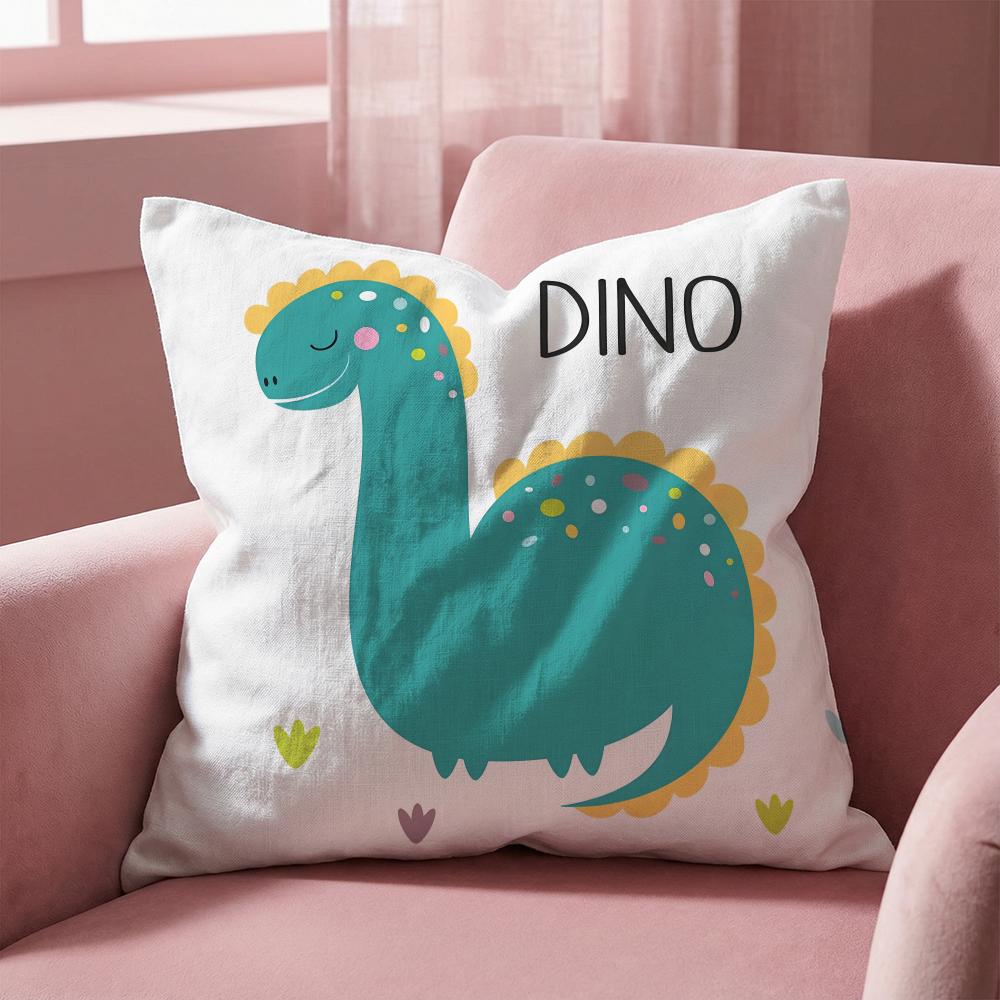 Cute Jurassic Dinosaur Cushion Cover Multi-Scene Pillow Cover for Home & Car - Reversible, Soft & Durable for Daily Use