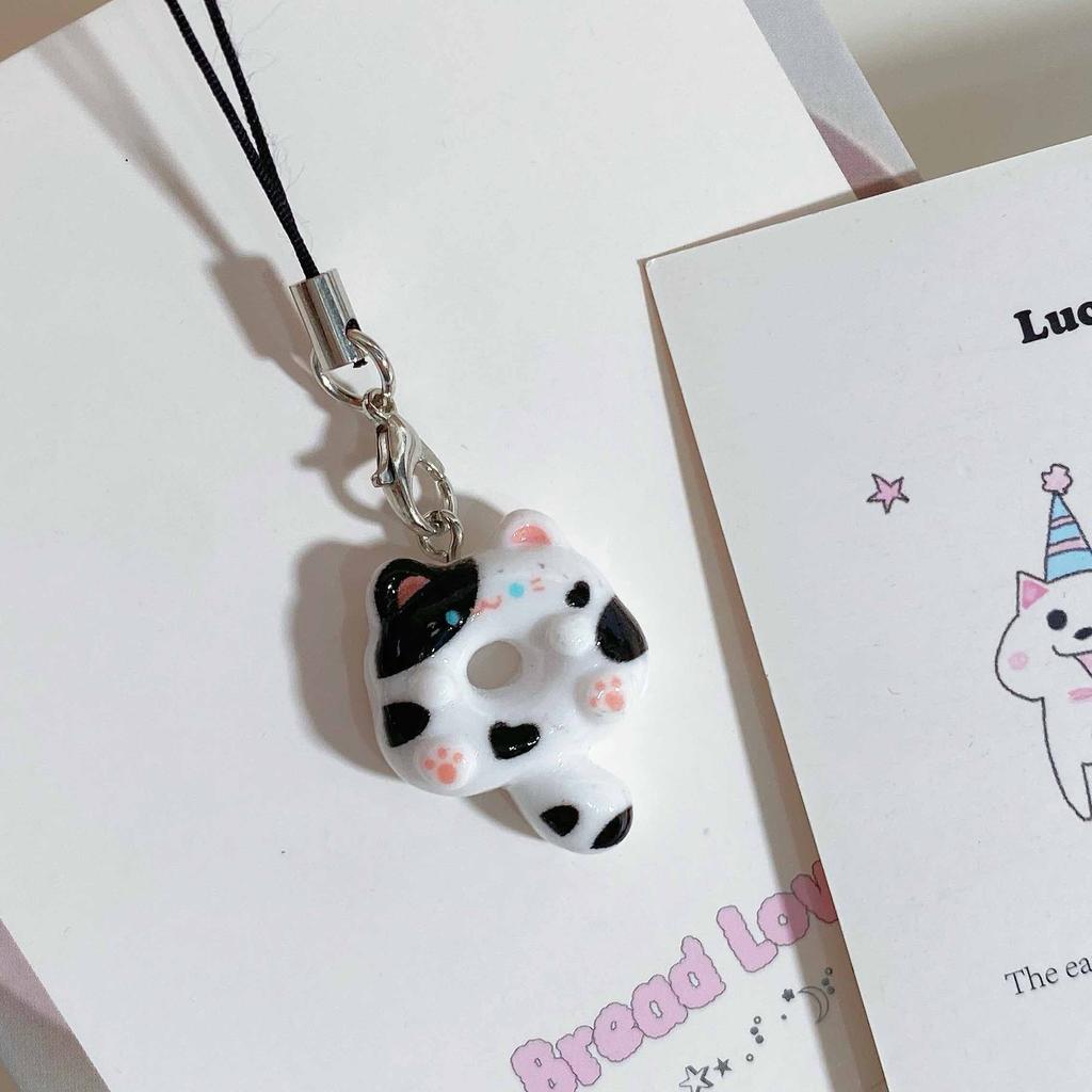 Cute Cat Heart Phone Charm, Cute Cartoon Style Keychain, Phone Lanyard, Backpack Decoration for Women and Girls, Car Key Pendant, Phone Lanyard