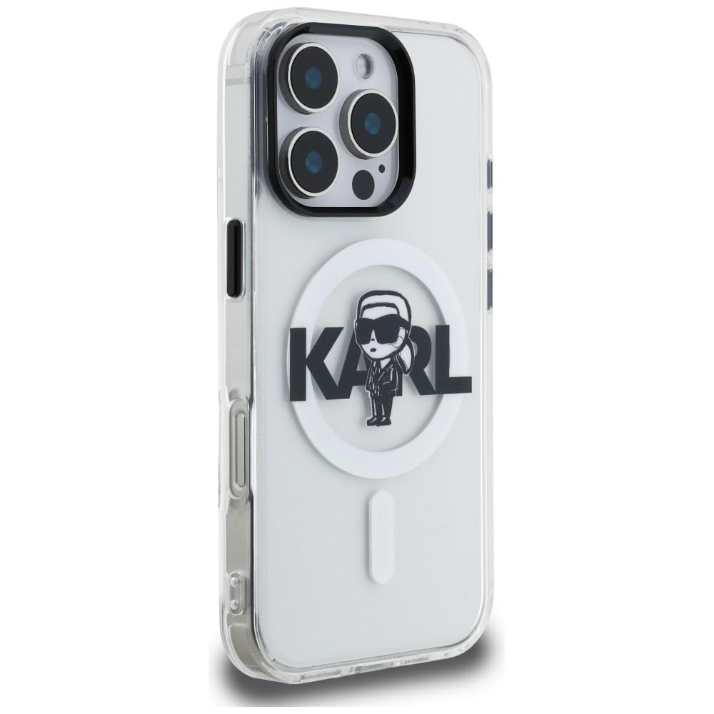 Karl Lagerfeld IML Karl Sketch Logo MagSafe Case for iPhone 16 Pro Clear