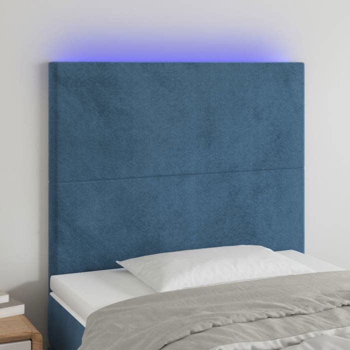 VidaXL LED Headboard Bedroom Furniture Single Bed Accessory Headboard Bed Frame Interior Dark Blue 3122184