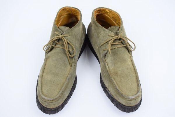 BALLY Włochy Skórzane Krótkie Buty Tyrolskie 24.5 Oliwkowe(UŻYWANY)